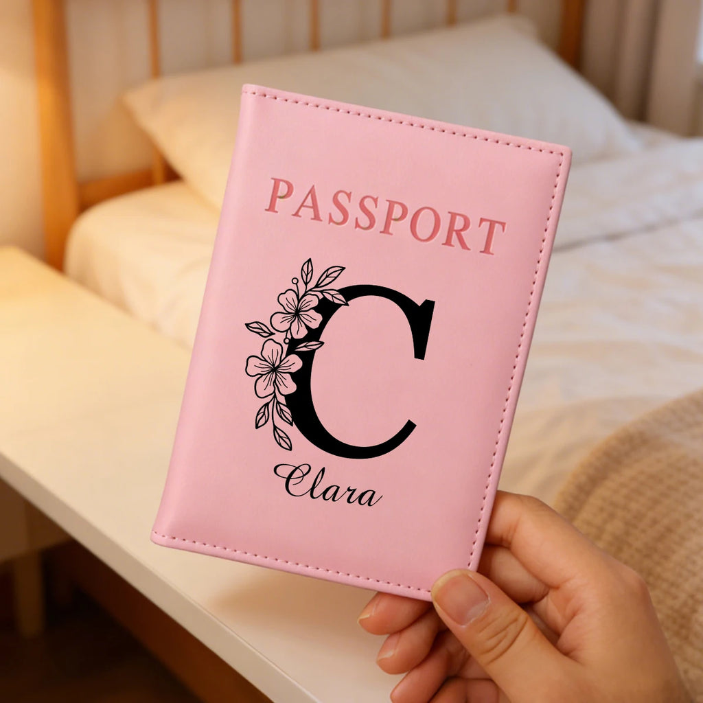 Custom Name Passport Holder For Travel,Personalized Letter Leather Passport Holder,Customized Passport Holder For Travel Women,
