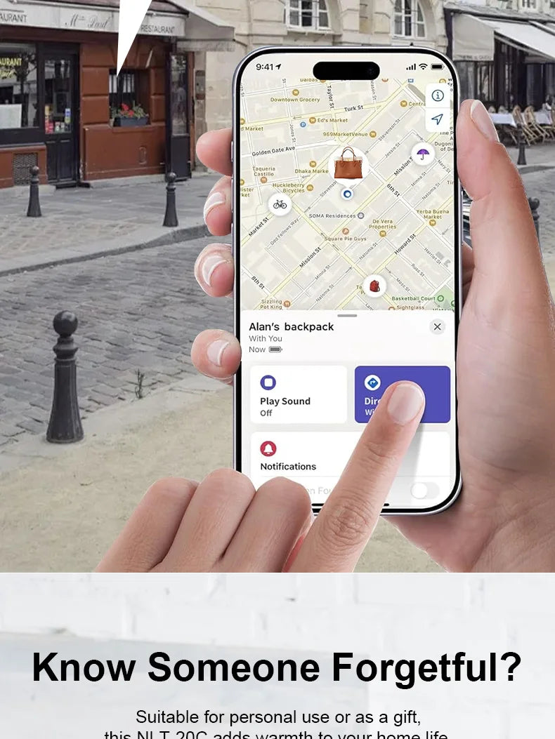 Smart Tag Bluetooth GPS Tracker For iOS Find My App Anti-Lost Security Locator Sound Locate Alarm Reminder Key Finder