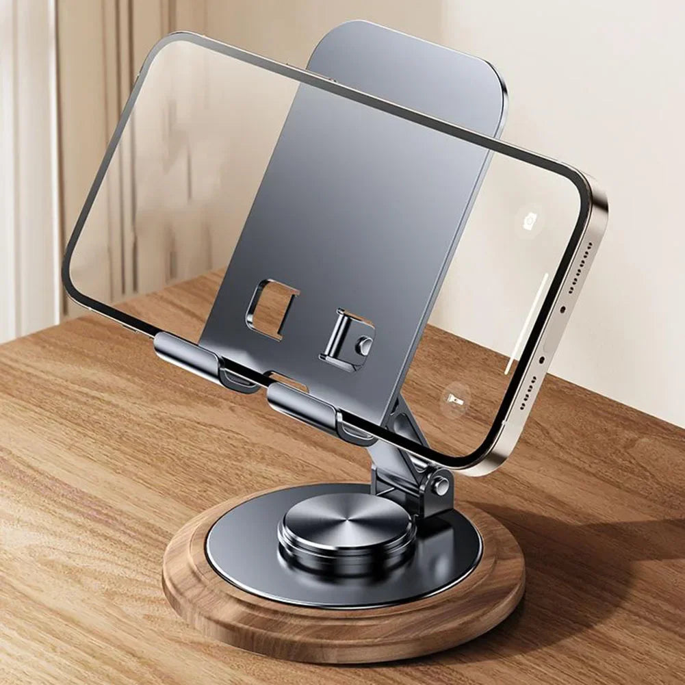 360° Rotatable Walnut Wood Phone Stand- Stylish & Versatile Desk Accessory Mobile Phone Holders & Stands