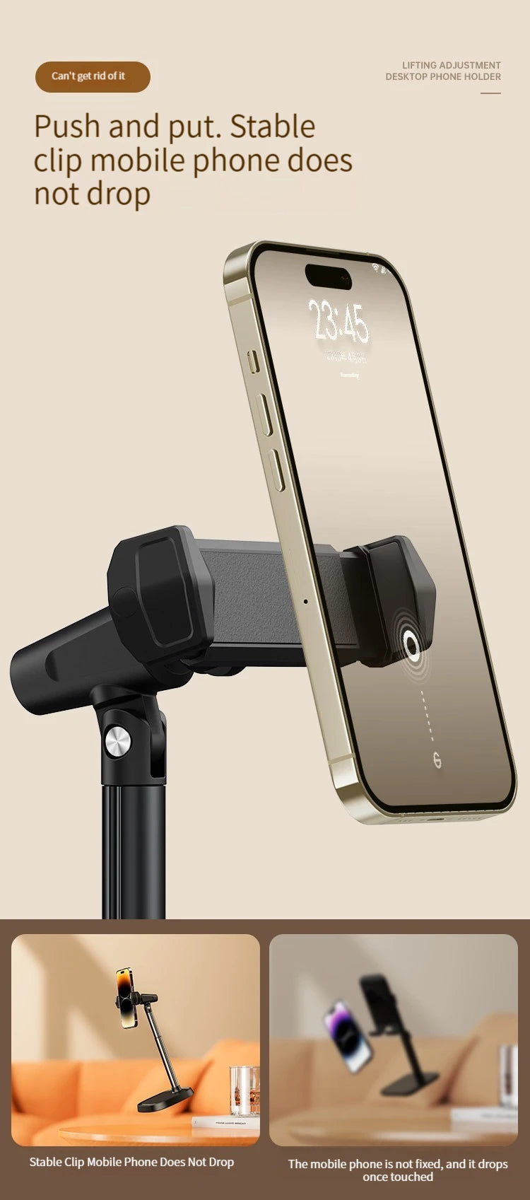 Adjustable Retractable Phone Stand For iPhone Xiaomi Huawei Redmi Live Broadcast Cell Phone Support Desk Stand Phone Accessories