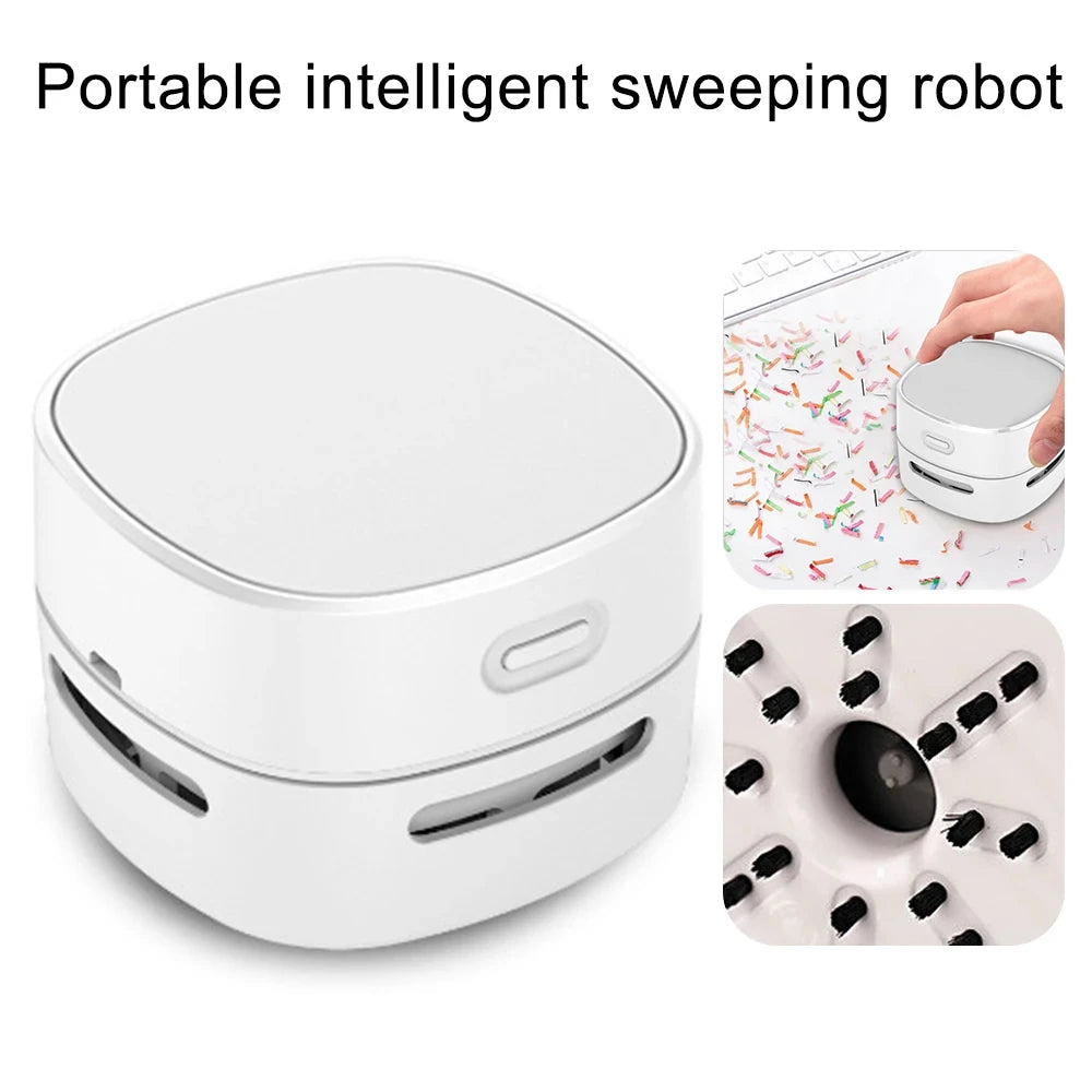 Mini Desktop Vacuum Cleaner Powerful USB Rechargeable High Suction Crumb Vacuum Detachable Design for Home Office Car
