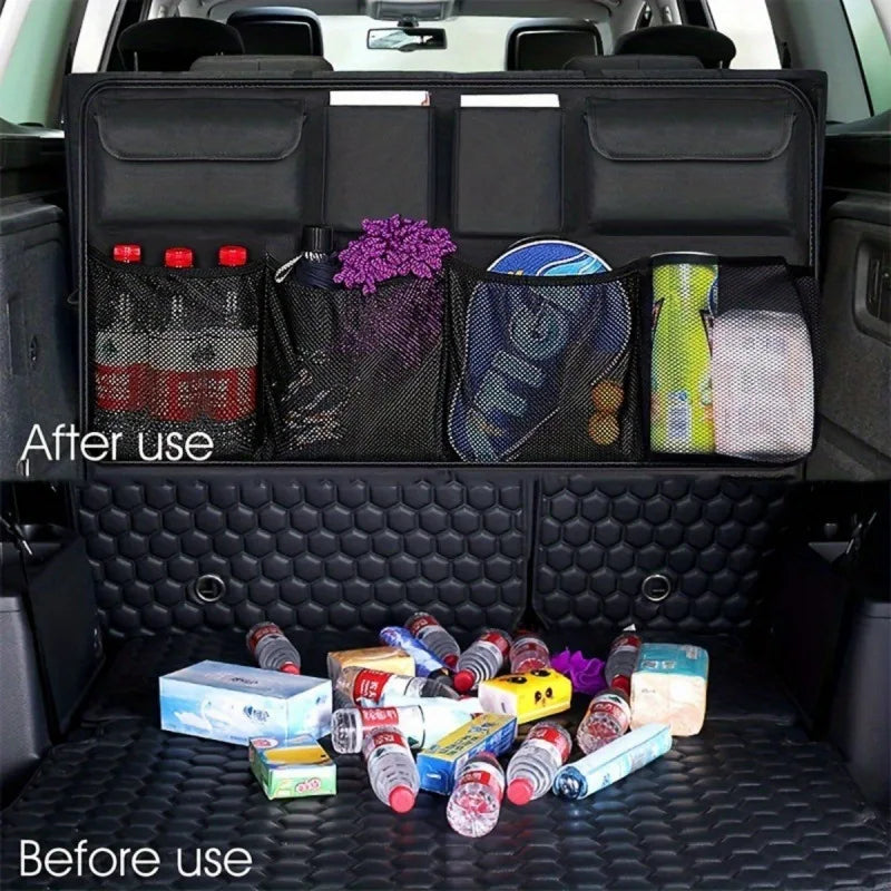 KEBUDIMEI Car Trunk Organizer Oxford Backseat Storage Bag Multi-use Automobile Seat Back Organizers Net Car Interior Accessories