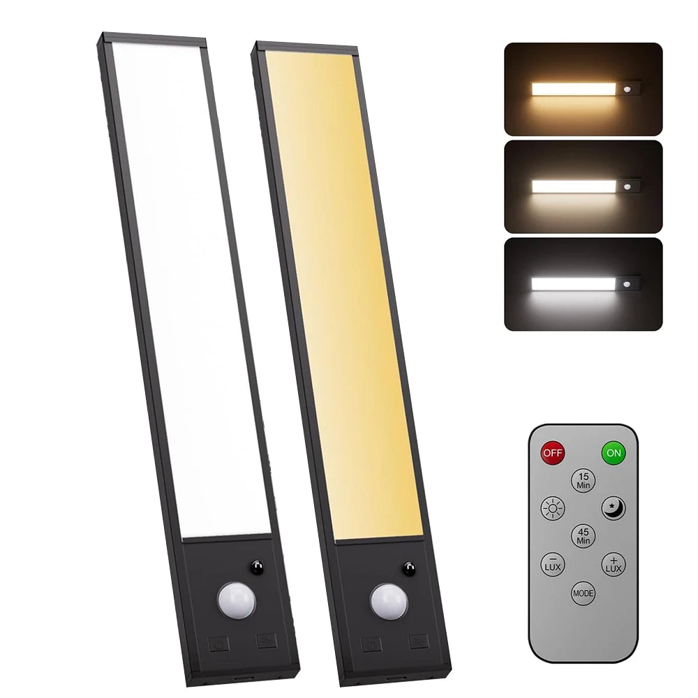 LED Motion Sensor Light 20/30cm Dimmable Under Cabinet Wireless Lamp Type-C Charge for Bedroom Kitchen Wardrobe Closet Workspace