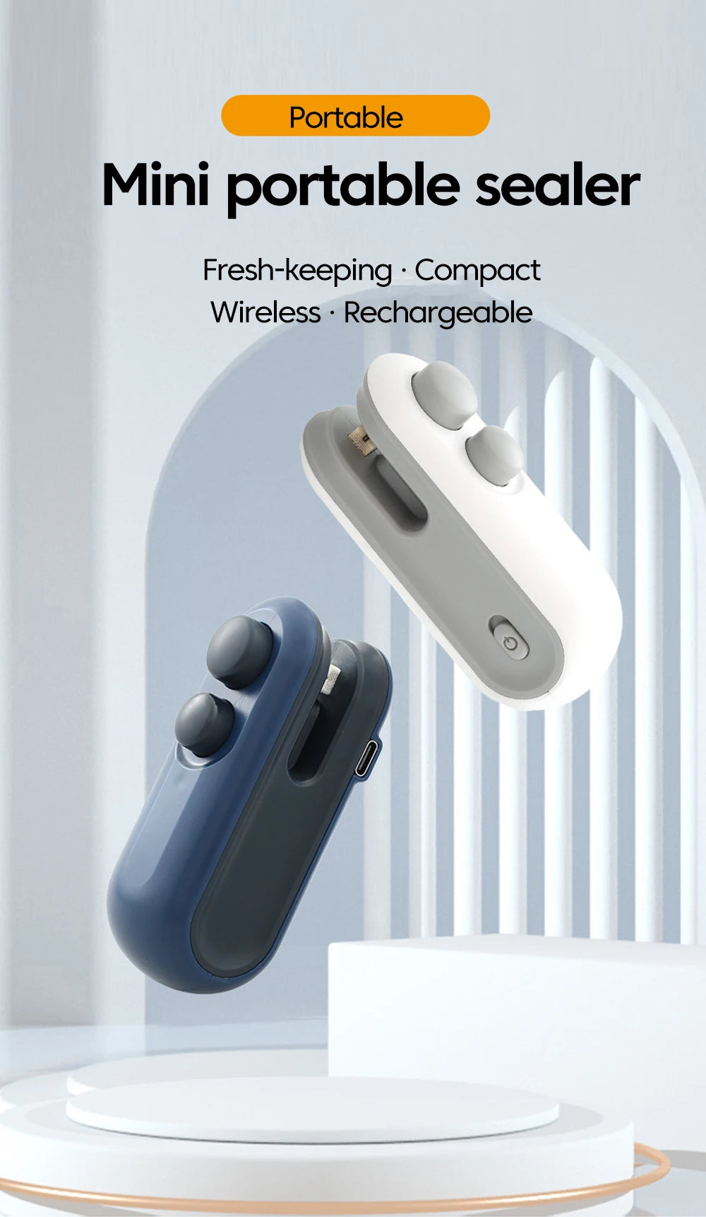 Mini Portable Bag Sealer Electric Mini Heat Bag Sealing Plastic Food Sealer Clip Bag Handheld Sealer Food Packaging Heat Sealer
