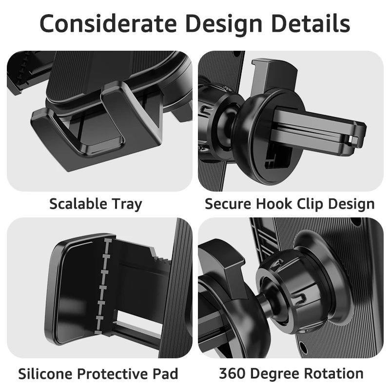 Car Phone Holder 360 Degree Rotation Universal Air Vent Mobile Phone Holder in Car Support for 4.7-7.2inch Telephone Car Stand