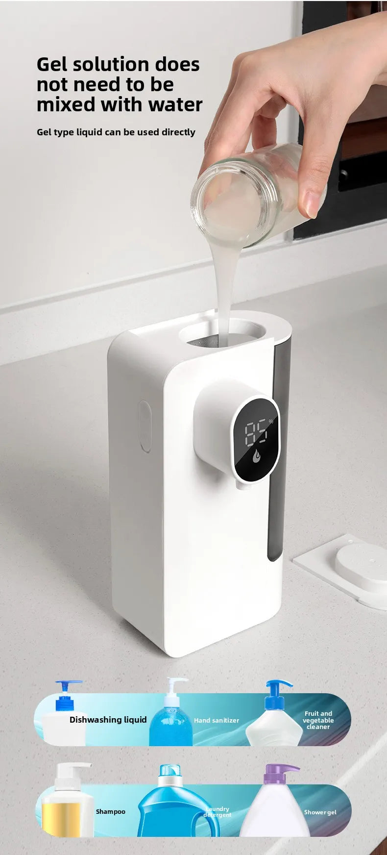 Automatic Sensor Dispenser Hand Sanitizer Dispenser Kitchen Soap Dispenser Wall-mounted Hand Sanitizer Soap Feeder
