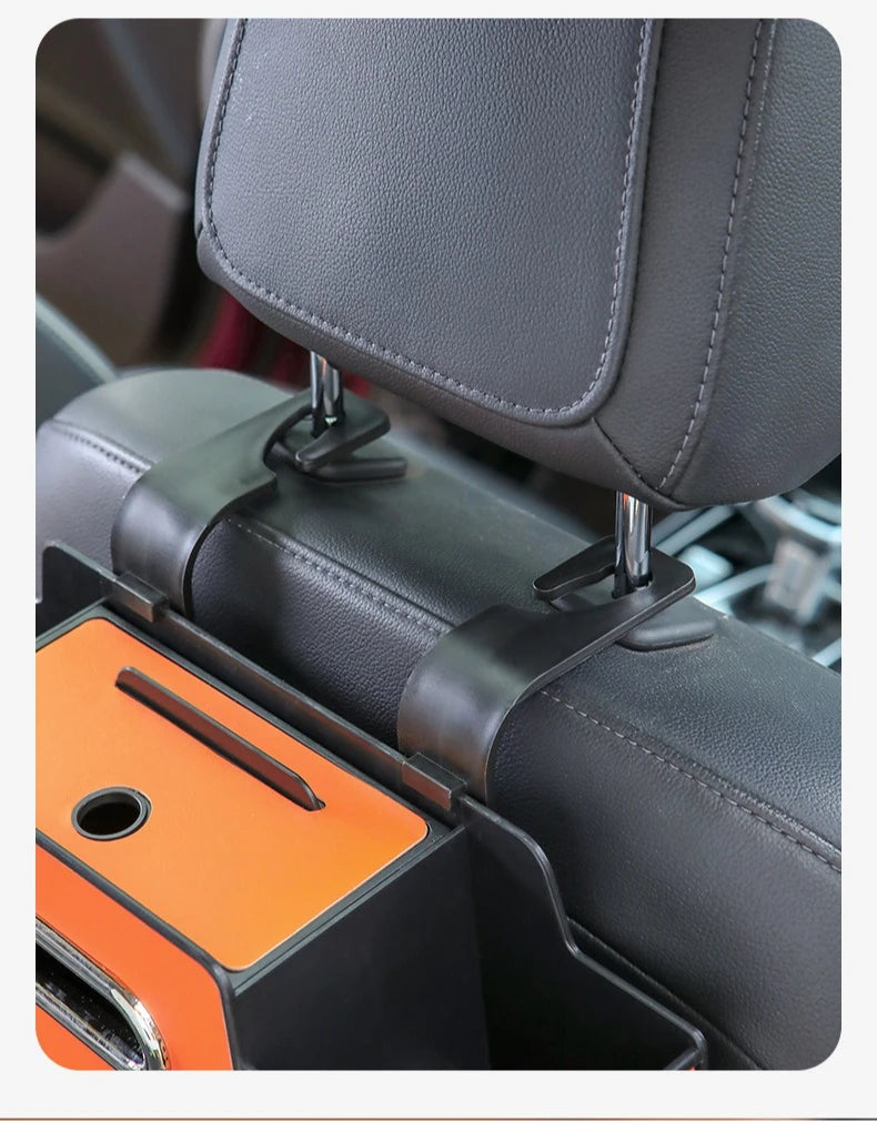 Multifunctional Car Organizer Rear Drainage Holder Storage Hanging Box In Car Bag For Stowing Tidy With Phone Tissue Cup Holder