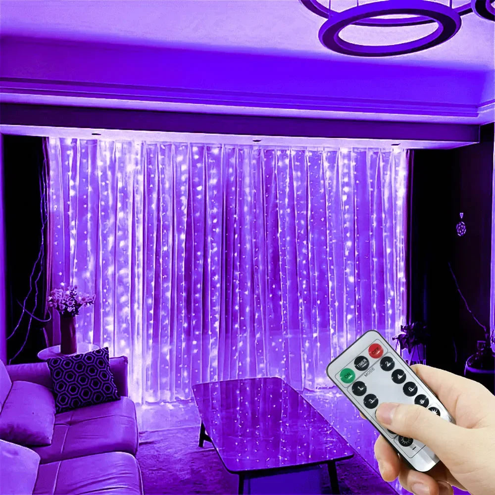 USB String Lights Holiday Wedding Light Garland Lights for Bedroom Remote Control Curtain LED Christmas Decor 100/200/300/600LED