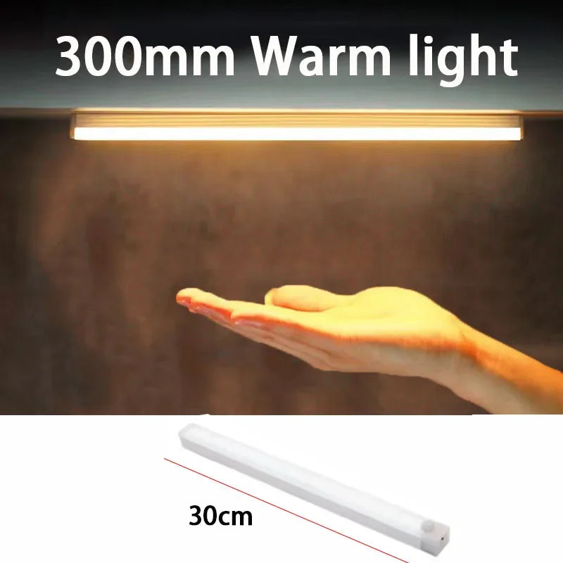 LED Motion Sensor Light Wireless LED Night Light Type C Rechargeable Light Cabinet Wardrobe Lamp Staircase Backlight For Kitchen
