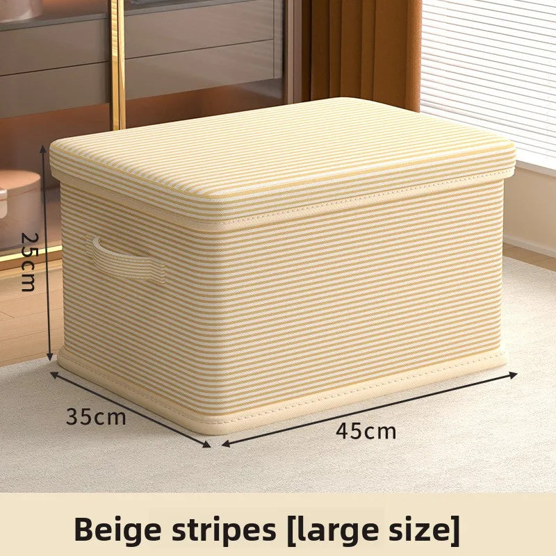Clothes Storage Box Household Large-capacity Wardrobe Snacks Toys Layered Finishing Artifact Folding Storage Box Basket with Lid
