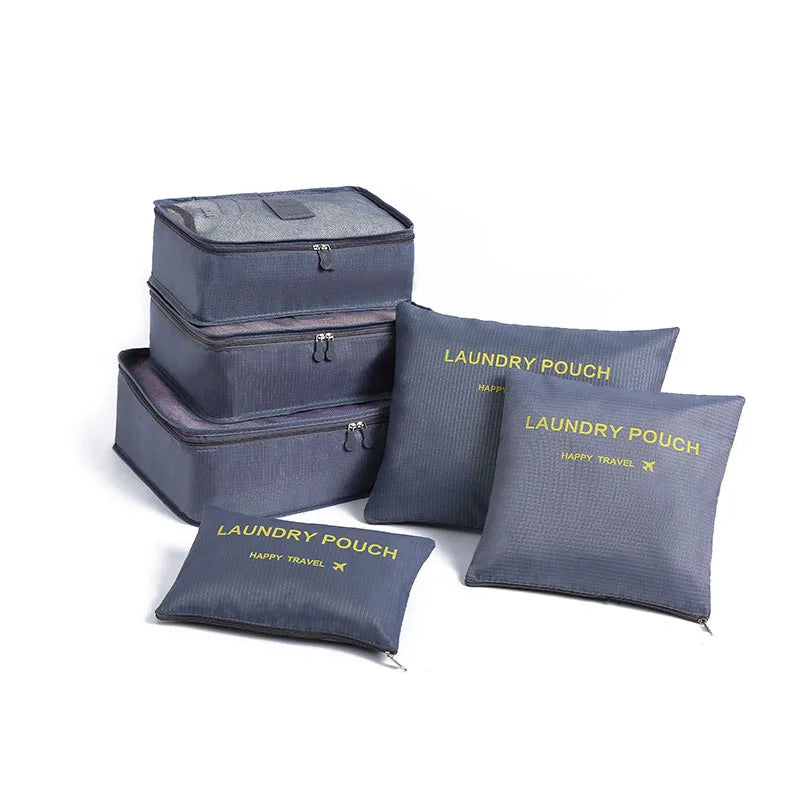 6 Pieces/set Travel Bag Clothes Shoe Organizer Traveling Compression Packing Cubes Suitcase Luggage Organizers Home Storage