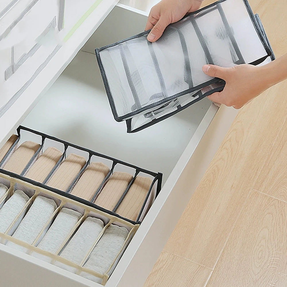Drawers Organizer for Underwear Bra Socks Pants Jeans Storage Box Wardrobe Clothes Organizer Cabinet T-Shirt Organizers storage