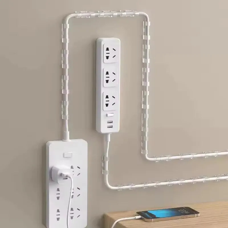 Cable Clips Organizer Drop Wire Holder Cord Management Self-Adhesive Cable Manager Fixed Clamp Wire Winder For Home Office Car
