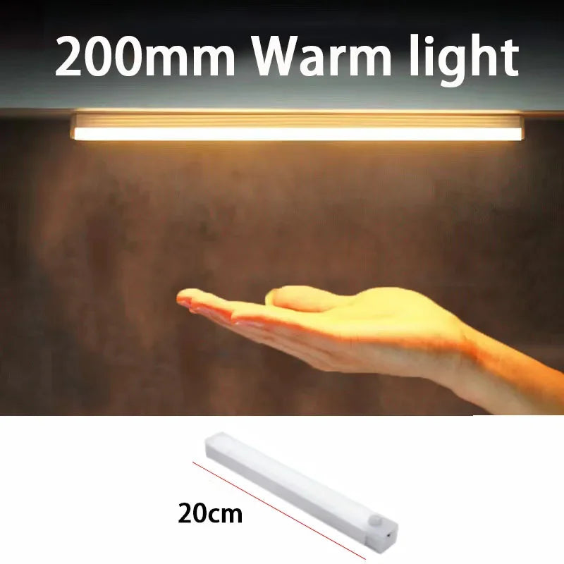 LED Motion Sensor Light Wireless LED Night Light Type C Rechargeable Light Cabinet Wardrobe Lamp Staircase Backlight For Kitchen