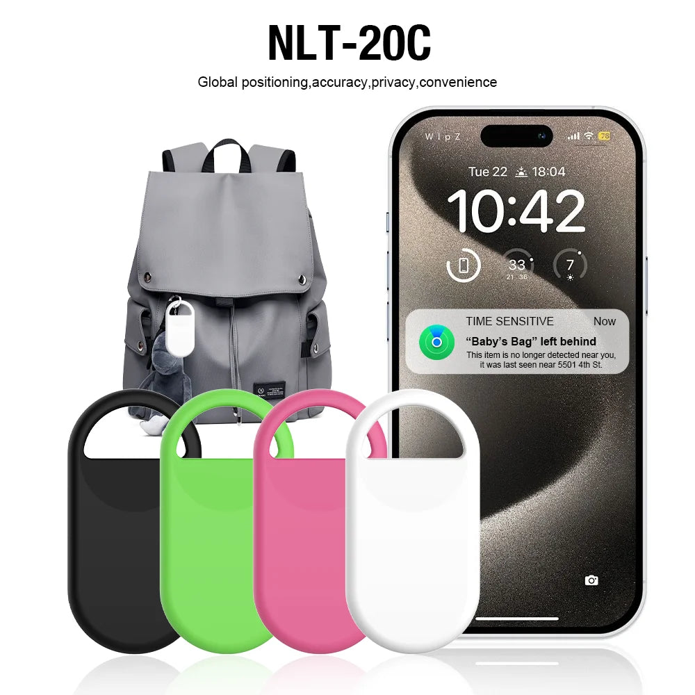 Smart Tag Bluetooth GPS Tracker For iOS Find My App Anti-Lost Security Locator Sound Locate Alarm Reminder Key Finder