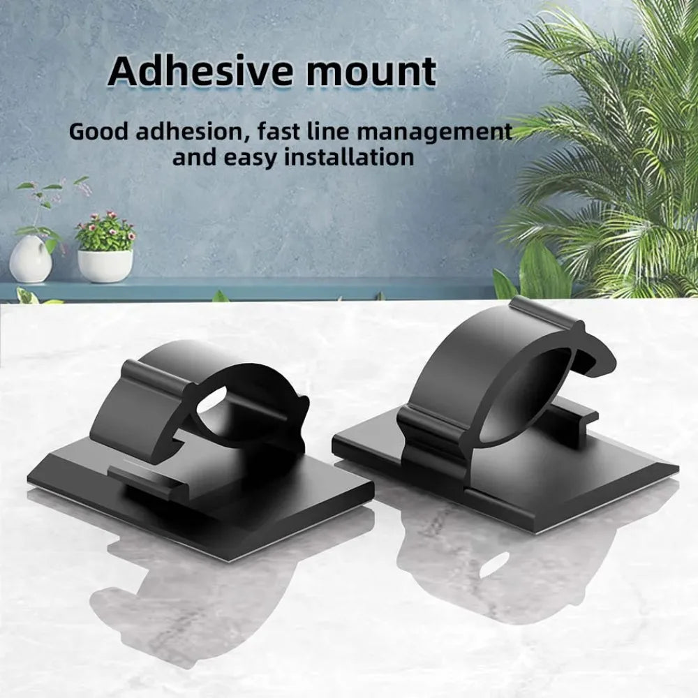Cable Organizer Clips 30-90pcs Cord Holder Desktop Wire Manager USB Charging Data Line Bobbin Winder Cable Management