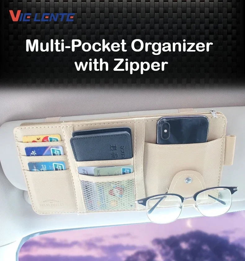 Car Sun Visor Organizer Car Visor Sunglasses Holder for Trucks Interior Car Accessories Visor Organizer for Interior Accessories