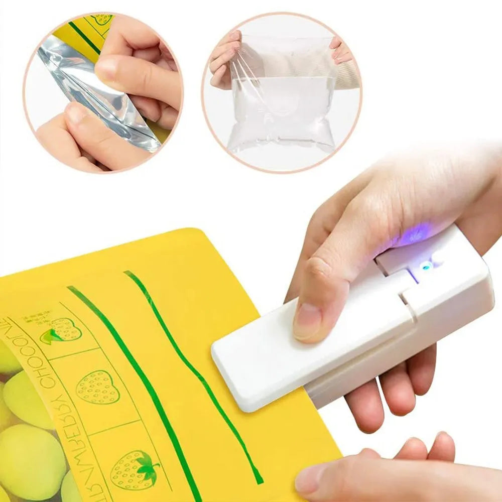 Rechargeable Plastic Package Sealer, Mini Close Bags Portable Sealing Machine, Heat Thermal Bag Sealer, Storage Food, Kitchen
