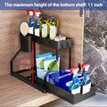 2026 2 Tier Slide Out Under Sink Organizer Large Capacity Space Saving Rack for Kitchen Bathroom Cabinet