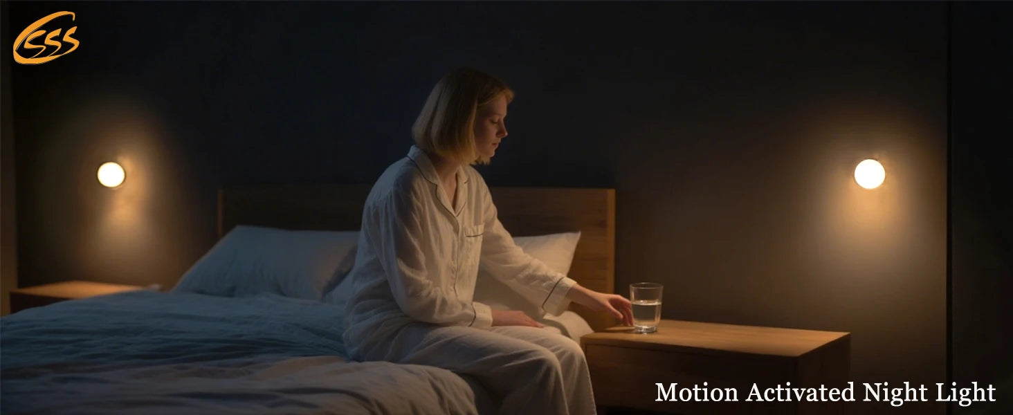 LED Motion Sensor Night Light: USB Rechargeable, Magnetic Base – For Kitchen, Bedroom, Stairs & Wall Lighting