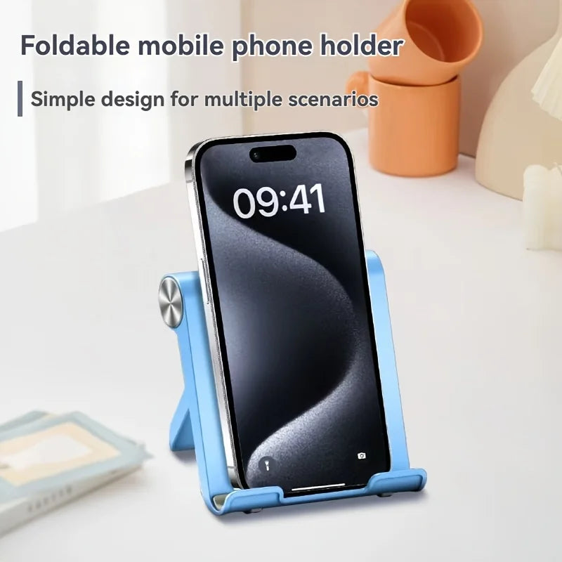 Portable Foldable Phone Stand, Adjustable Angle, Durable Plastic, Universal for Smartphones , Compact Modern Design.