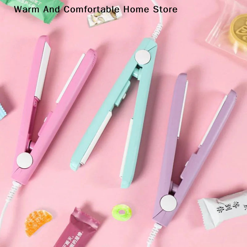 【SE】1PC Portable Mini Electric Heat Sealing Machine Seal Sealer Food Vacuum Sealer Bag Clip Random Color