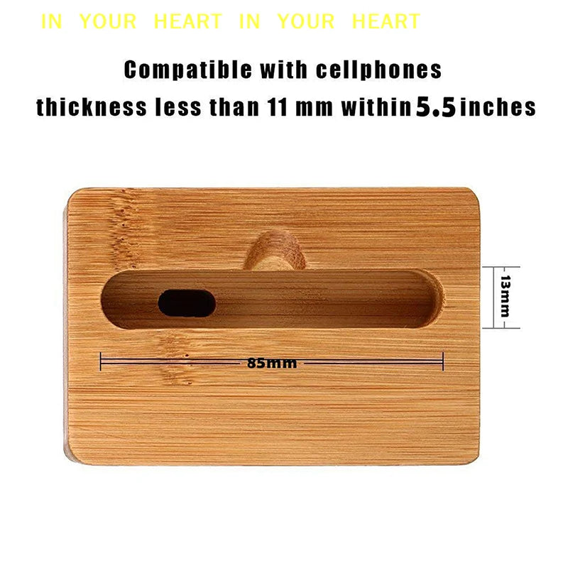 Phone Holder Stand Amplifier Cell Speaker Wooden Desk Wood Bamboo Sound Mobile Bracket Desktop Tablet Car Shower Cellphone Dock