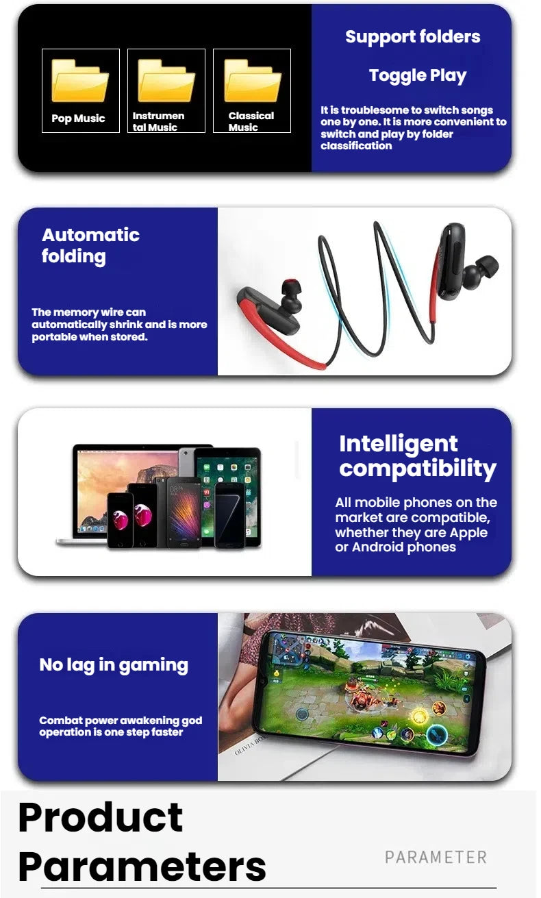 Wireless Bluetooth 5.3 Earbuds IPX7 Waterproof In-Ear Headphones with Noise Cancelling Mic for Sports Running Gym Fitness