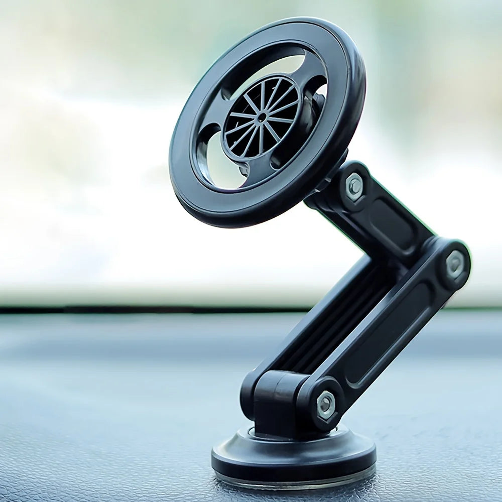 1 Universal Car Phone Holder, Magnetic Wall Mount, Rotating Design, Waterproof PC Material, Compatible with All Smartphones.