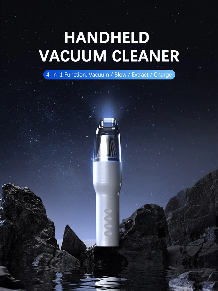 Mini Wireless Car Cleaning Car Vacuum Cleaner Rechargeable Powerful Suction Handheld Vacuum Powerful Cleaner Ultra-Compact