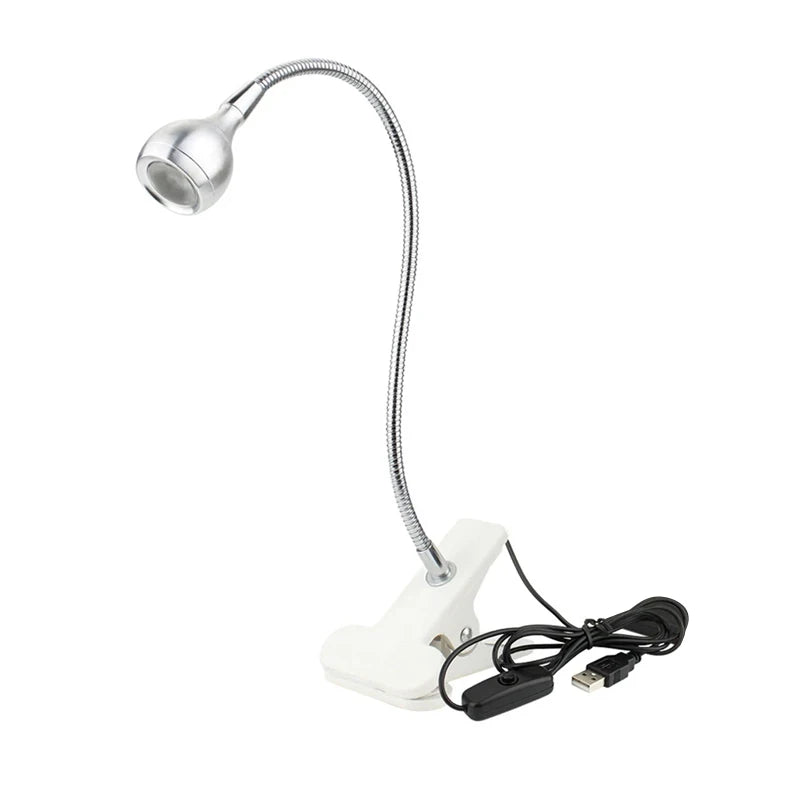 USB LED Reading Lamp Table Lamp Flexible Desk Night Light Clip-on Student Study Lights Bedside Indoor Room Lighting With Switch