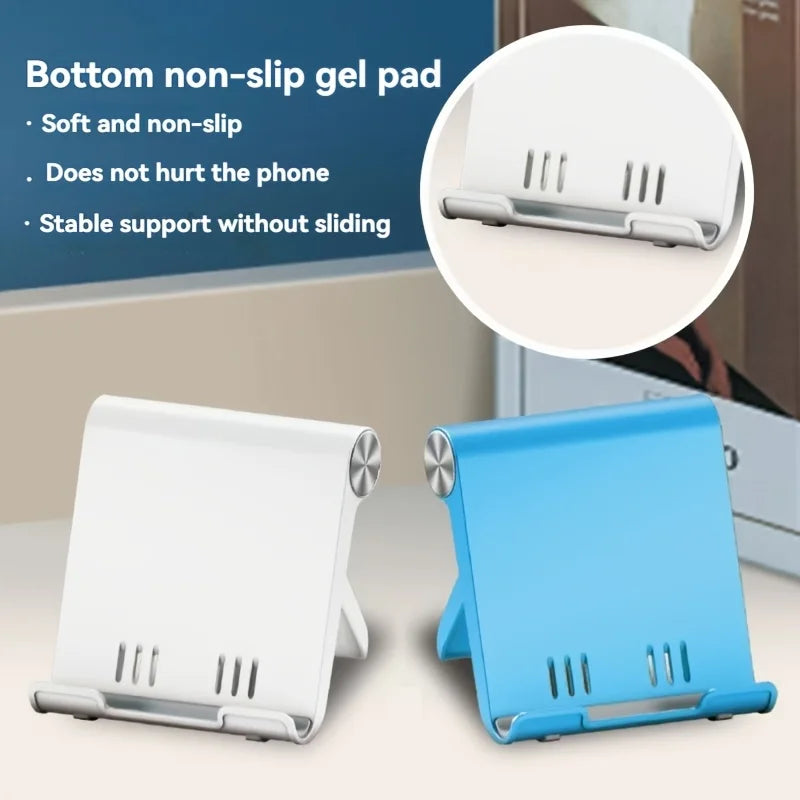 Portable Foldable Phone Stand, Adjustable Angle, Durable Plastic, Universal for Smartphones , Compact Modern Design.