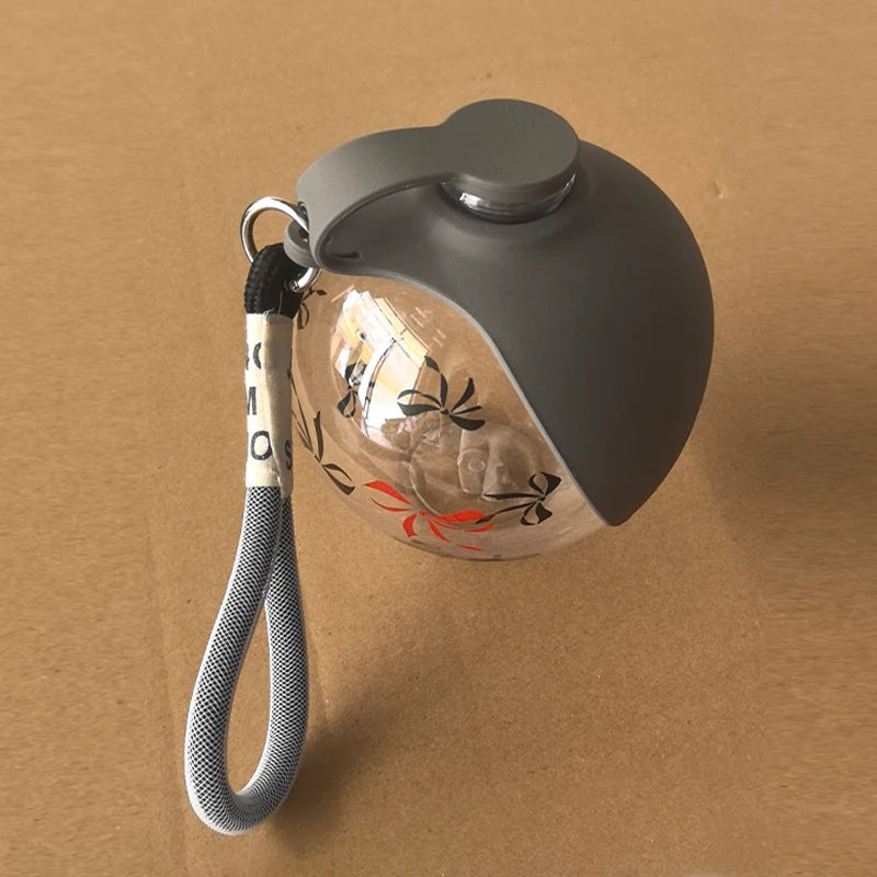 Portable Pet Water Bottle Spherical Foldable Dog Cat Water Dispenser With Hook & Reflow Design Outdoor Travel Pet Supplies