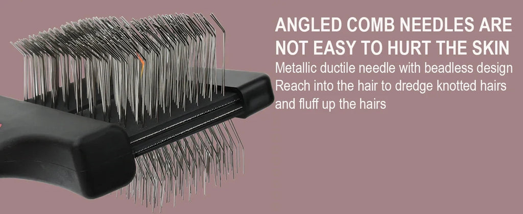 1pc Double Sided Pet Brush Dog Cat Hair Fur Bristle Grooming Shedding Cleaning Massage Comb Styling Tool Brush Comb Pet Supplies