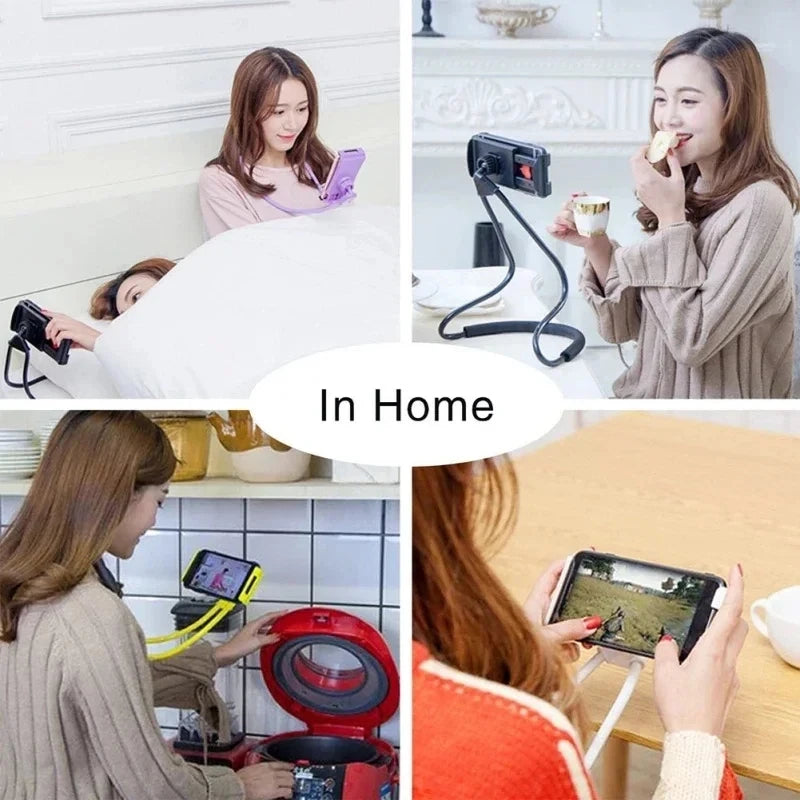 Phone Stand, Desktop Live Streaming Tablet Stand, Lazy Collar Stand, Neck Hanging Stand multifunctional Phone Holder With 360 °