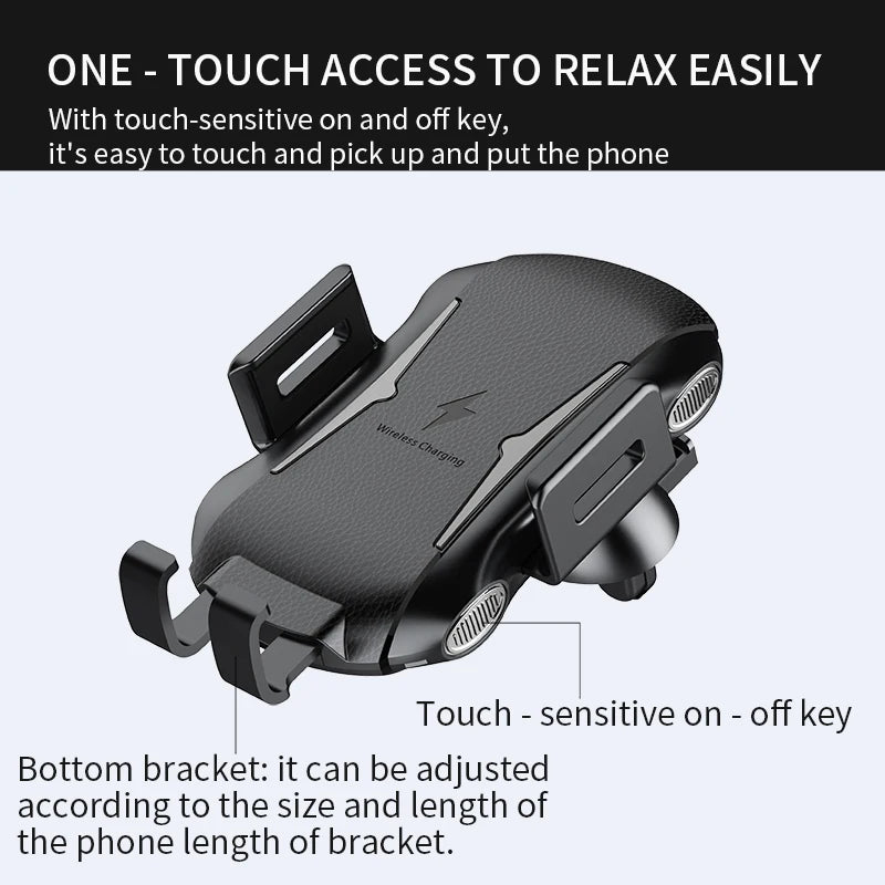 Rotatable Car Wireless Charger With Holder 15W Fast Charge For iPhone 16 15 14 13 Magnetic Car Holder Charger Vent Auto Shrink