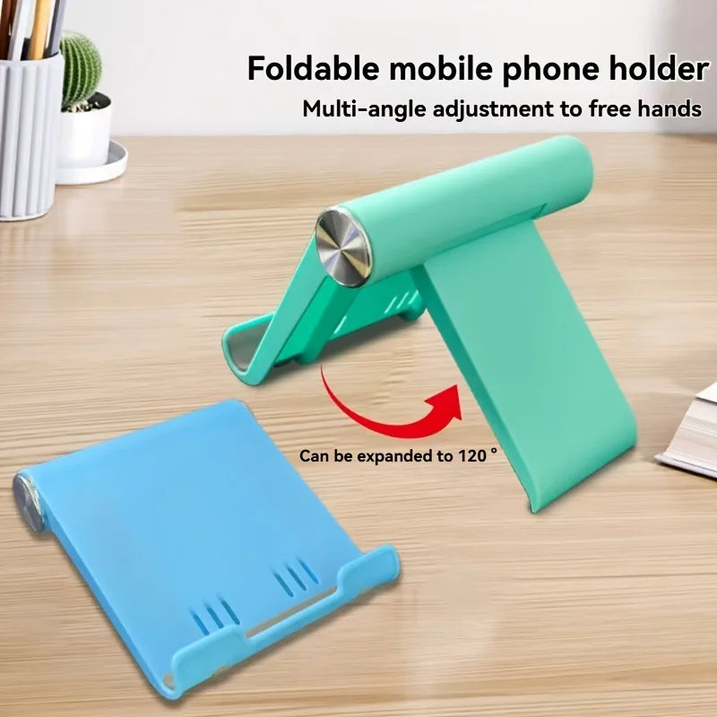 Portable Foldable Phone Stand, Adjustable Angle, Durable Plastic, Universal for Smartphones , Compact Modern Design.