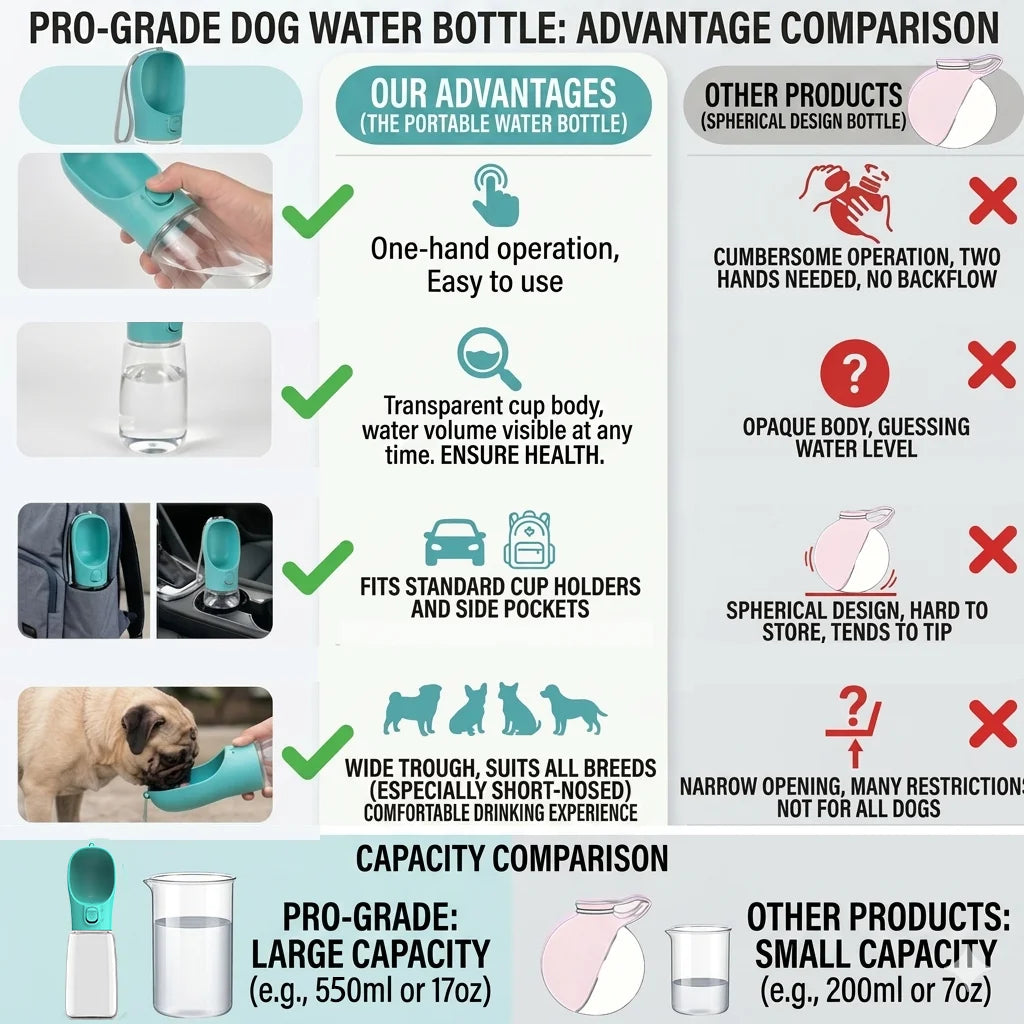Outdoor Portable Pet Water Bottle Leakproof Large Capacity Dog Travel Drinking Water Feeder for Puppy Cats Pets Pug Accessories