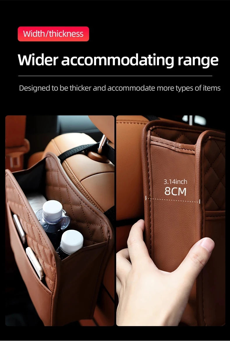 Car Organizer Multi-functional Car Seat Storage Bag Waterproof Hanging Car Seat Organizer Garbage Bag Suitable for Most Car