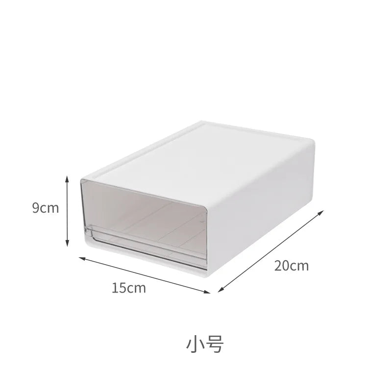 Stackable Drawer Organizer Desktop Storage Box Portable Cabinet for Office & Study Transparent Drawers with Combination Design