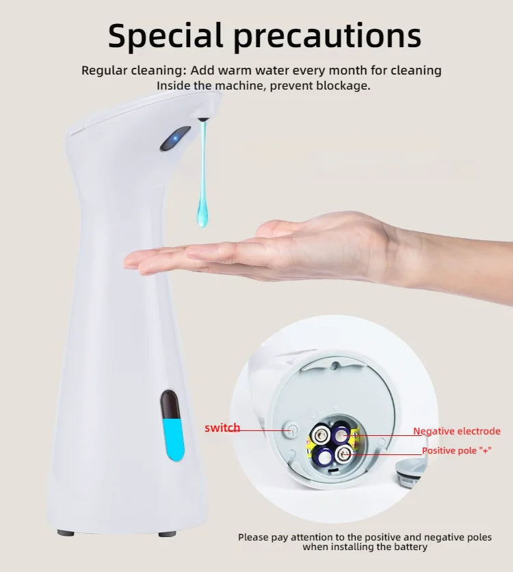 Fully Automatic Sensor Soap Dispenser 200ML High Quality Dispenser Waterproof for Kitchen Bathroom Washroom Handpiece