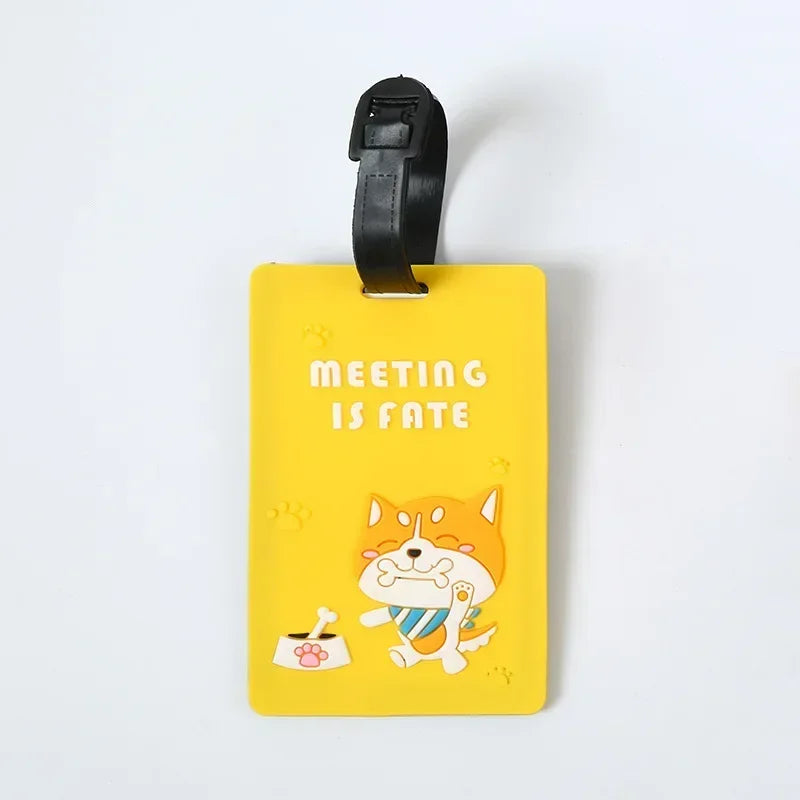 Cute Luggage Tags Women  Luggage Tags Silica Gel Suitcase ID Address Holder Baggage Boarding Tag Travel Accessories