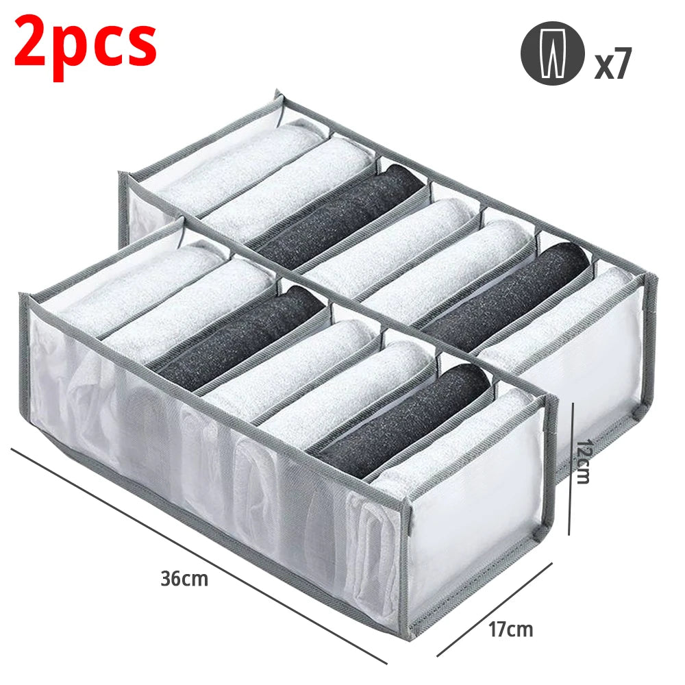 Drawers Organizer for Underwear Bra Socks Pants Jeans Storage Box Wardrobe Clothes Organizer Cabinet T-Shirt Organizers storage