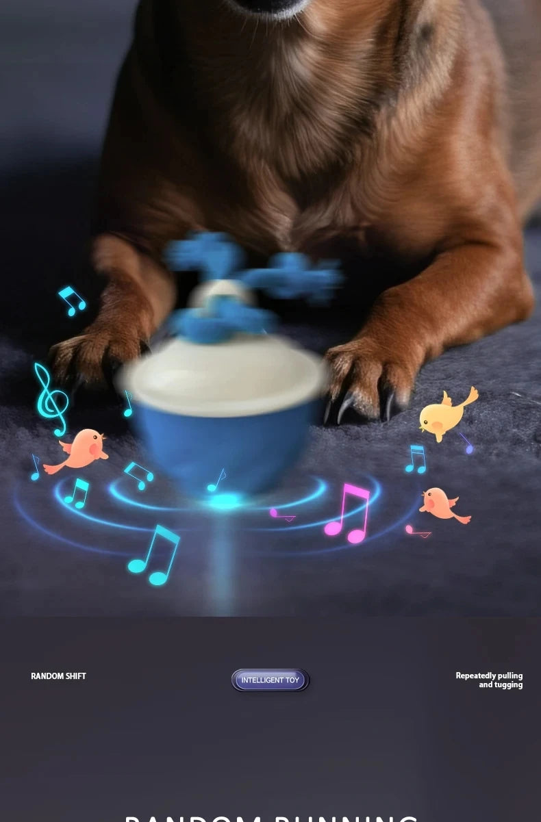 Intelligent rolling interactive dog toy ball Automatically moves and can emit barking sounds Puppy Chew Toys Knot Rope