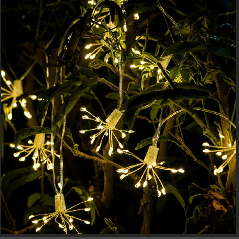 USB LED String Lights Outdoor Firework Fairy Lights 8 Modes Lighting Copper Wire LED Light for Camping Christmas Tree Decor Lamp