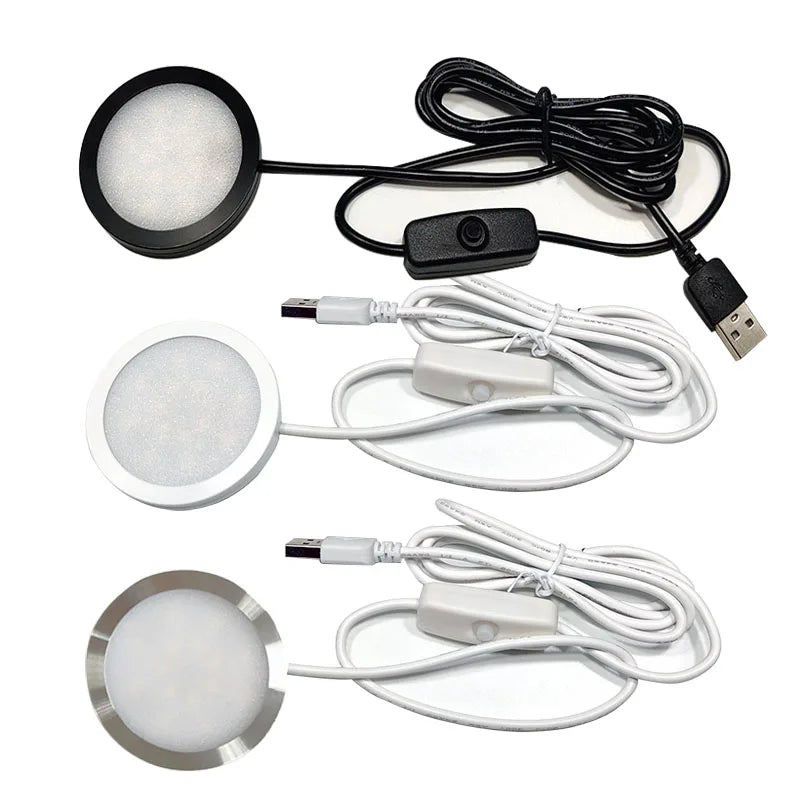 USB Led Spotlight 3W DC5V RGB With Remote Jewelry Cabinet Showcase Counter Lamp Ceiling  USB plug 2 in One Mini Spot Light