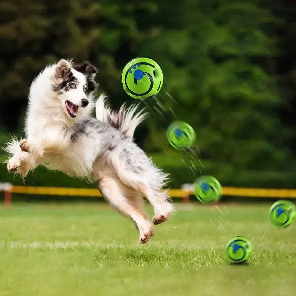 Dog Toy Wobble Wag Giggle Ball Getting Dog IQ Attention Training Toy Fun Giggle Sounds When Rolled or Shaken Pet Interactive Toy