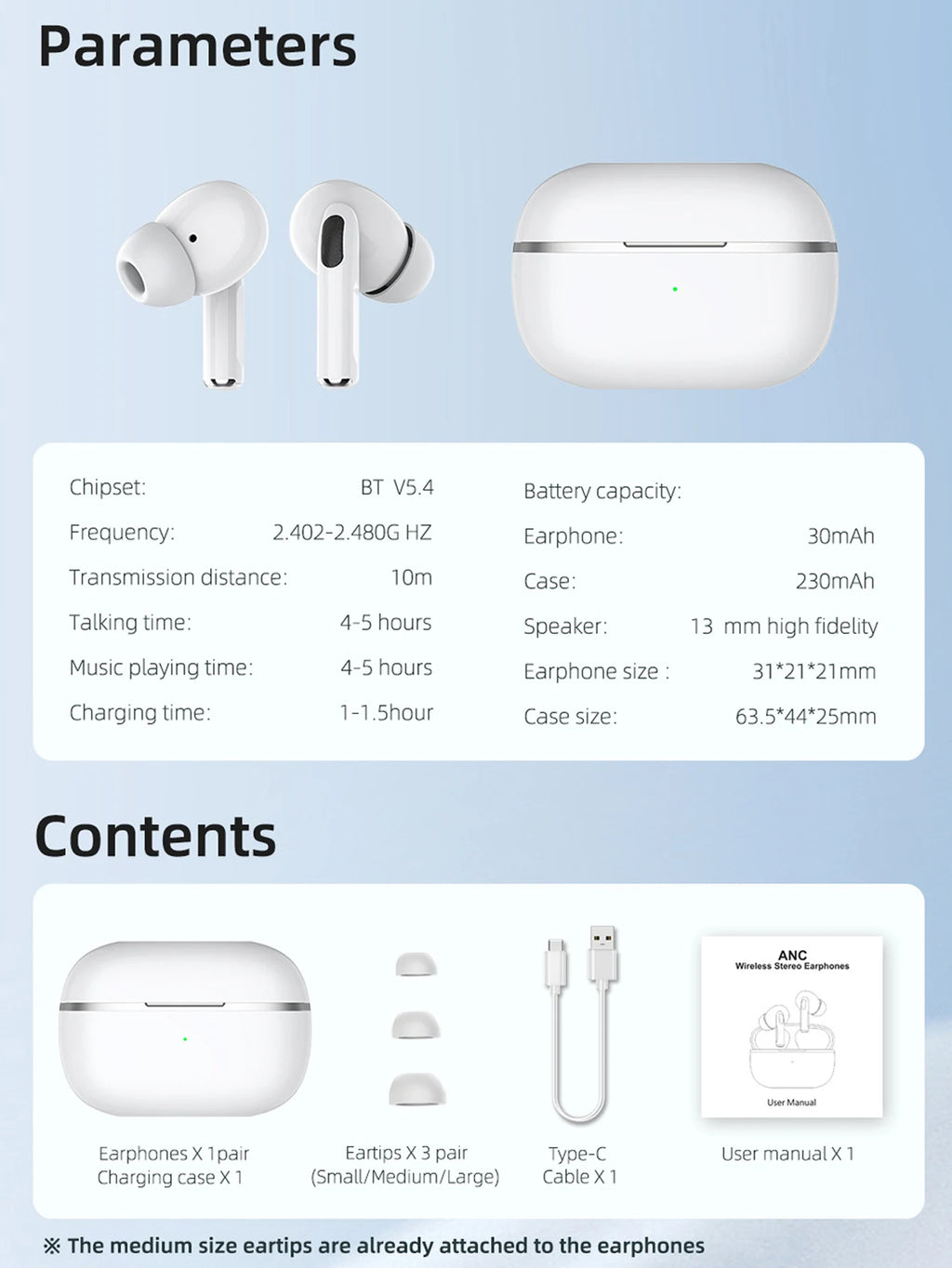 Pro Wireless Bluetooth Earbuds In-Ear Music Headphones Hi-Fi Sound Quality Low Latency For iPhone and Android