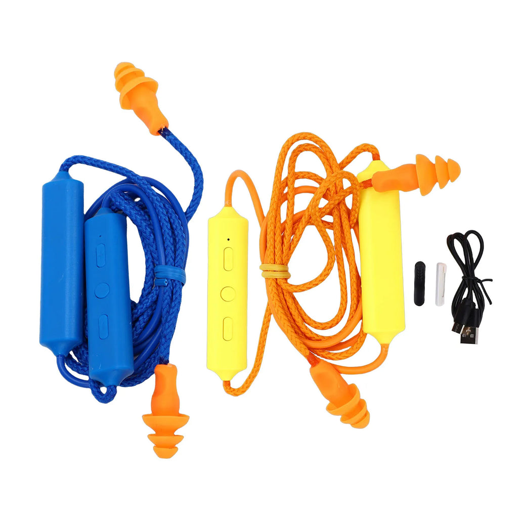 Bluetooth Earplug Headphone 29dB Noise Reduction IPX5 Water Proof Rechargeable Neckband Earbuds for Construction Site Workshop