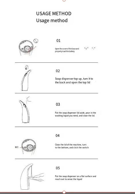 Soap Dispenser 1PC Auto Sensor Touchless Intelligent Hand Wash Dispenser 300ML Dishwashing Liquid Shampoo Tabletop